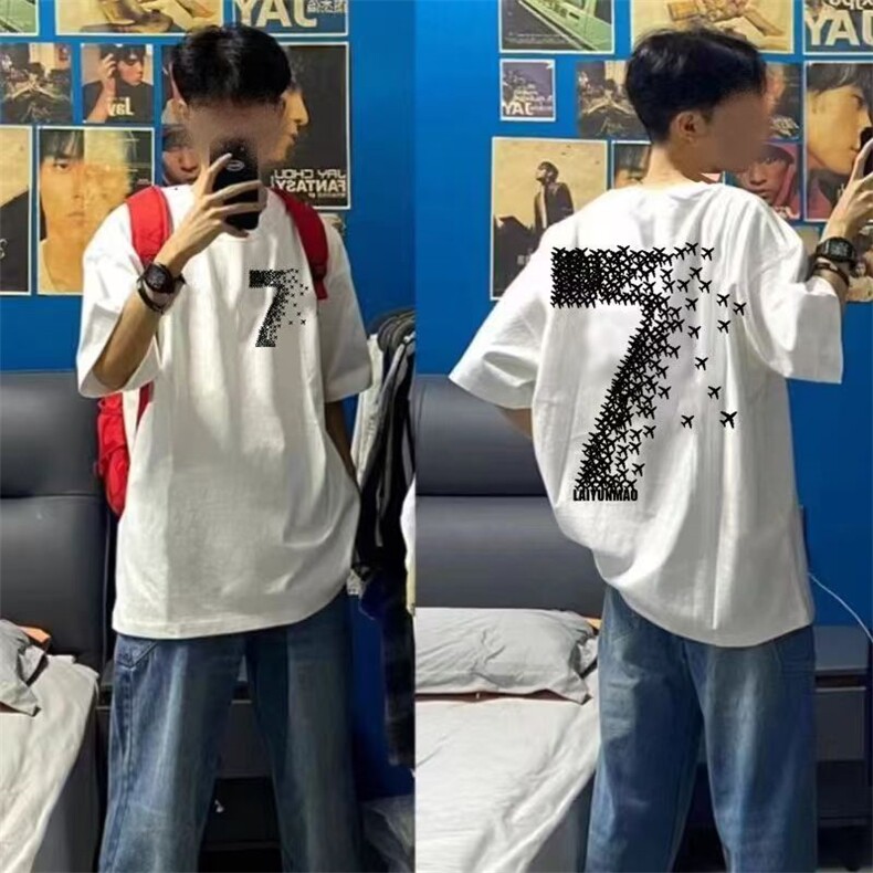 1506/QD2630/P30新款夏季短袖t恤男情侣同款百搭上衣不起球图片