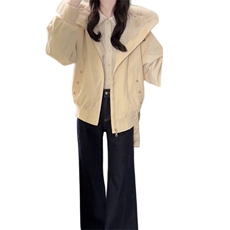 1506-1/M36241/P99女生学院风杏色羽绒棉服外套，男装棉衣，星座1506-1