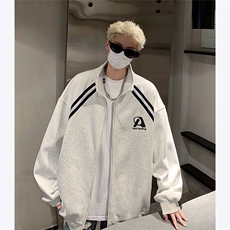 现货开衫卫衣男青少年学院风班服刺绣拉链衫外套宽松秋装潮P78，女装短外套，电商C306-1