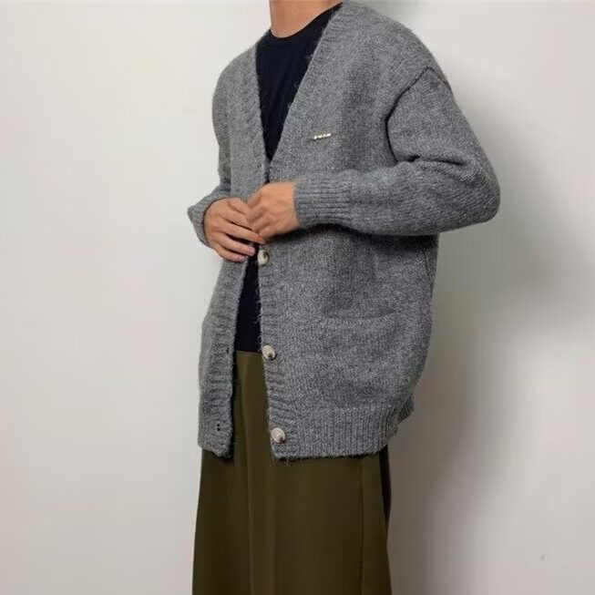 B03-P462025春新款男士毛衣针织开衫日系休闲v领系扣毛衫外套,男装针织衫/毛衣,电商B323A