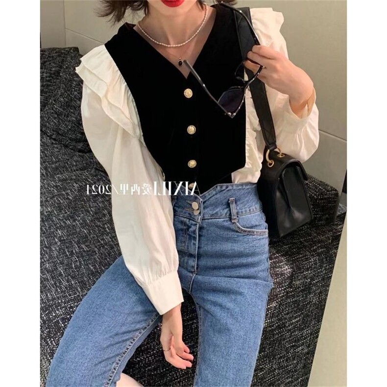 新款花边金丝绒小衫，其它，韩衣丑丑 HANYI·COCO