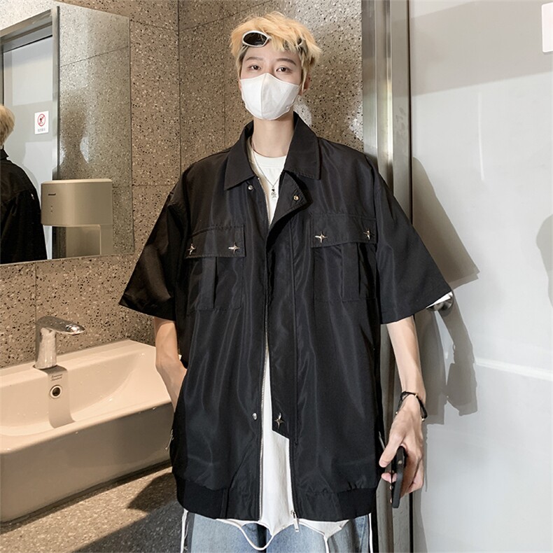 T1262-P48夏季宽松型美式工装短袖,男装T恤,星座1501-1