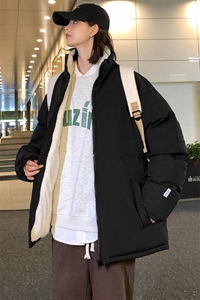 2023冬上新加棉加厚棉服潮中性风简约立领棉衣外套男女 8801-P65图片