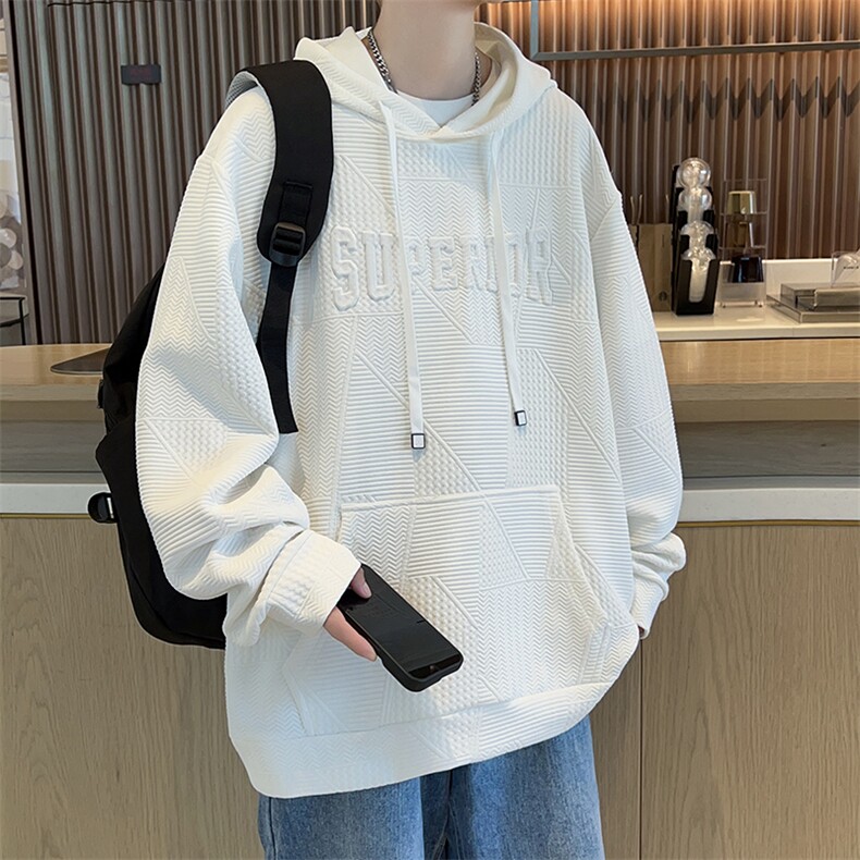 主推L-8XL秋季新款大码提花连帽套头卫衣109-W1599-P43,男装卫衣,星座109-1