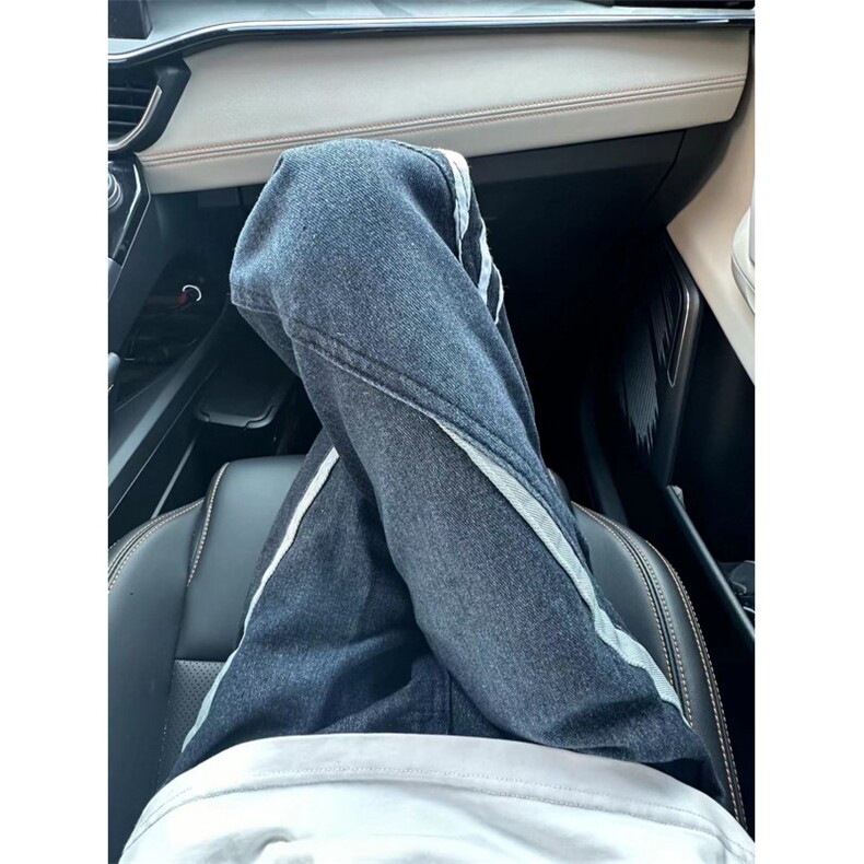 【有货】美式复古条纹牛仔裤男女阔腿裤子NKZ092PP-特P55,男装牛仔裤,星座1007（原301D）