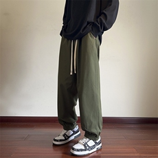 KP832P45美式潮流休闲裤男港风宽松直筒拖地裤束脚裤卫裤，男装休闲裤，星座1204-3