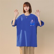 中性夏季美式潮宽松印花情侣百搭短袖T恤T1020P25控38，男装T恤，A247A