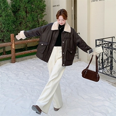 (现货)2025年冬季新款PU皮羽绒服赵思露同款2570款P255-K335，女装羽绒服，浙宝301