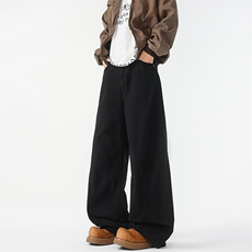 8XL-M工装裤男秋季日系男直筒宽松阔腿休闲弯刀裤子男K9177P65，男装工装外套，电商D206-1