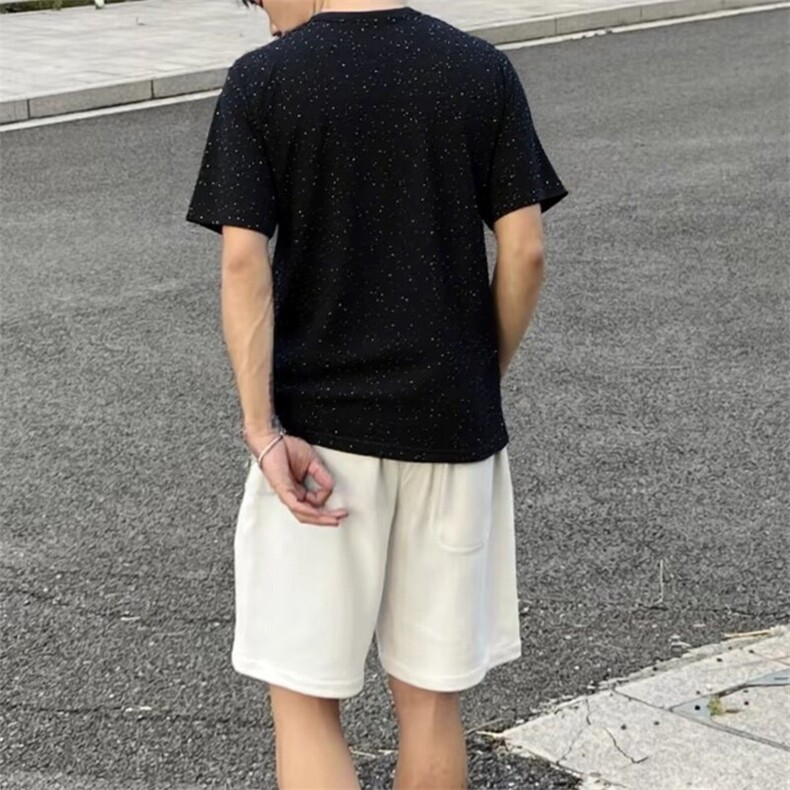 万针全刺绣工艺抖音得物高品质260克重磅纯棉双纱美式高街短袖T恤,男装T恤,电商A486