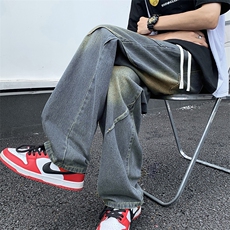 高品质夏款男牛仔裤刀割渐变色直筒长裤NK8P45，男装牛仔裤，星座1013-1