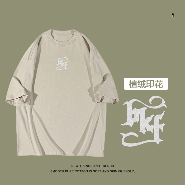 重磅短袖男夏季t恤美式复古潮牌宽松半袖体恤T91-特批-35图片