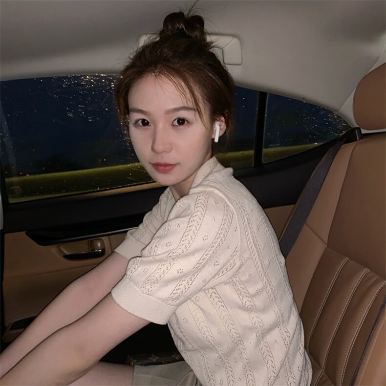polo领短袖t恤女夏装新款韩版宽松百搭上衣,针织衫/毛衣,狄美羊绒