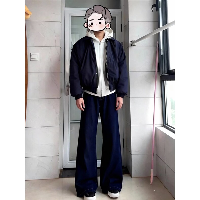1506/Q62480/P42美式翻领棒球服藏青色飞行员夹克男上衣服,男装夹克,星座1506