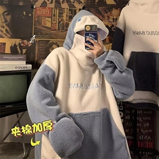 羊羔毛鲨鱼卫衣男宽松百搭连帽秋冬季外套情侣装218-8WY8815P53，女装短外套，星座218-8