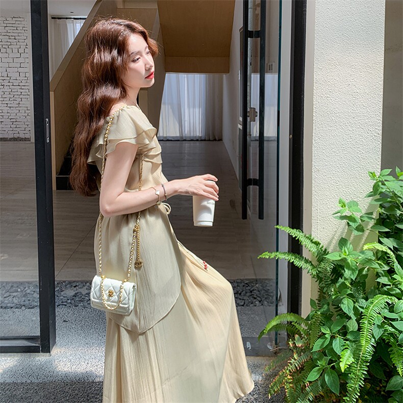 法式减龄上衣半身裙时尚套装女2025夏季新款高级感显瘦气质两件套,女装套装/套裙,纯色衣恋