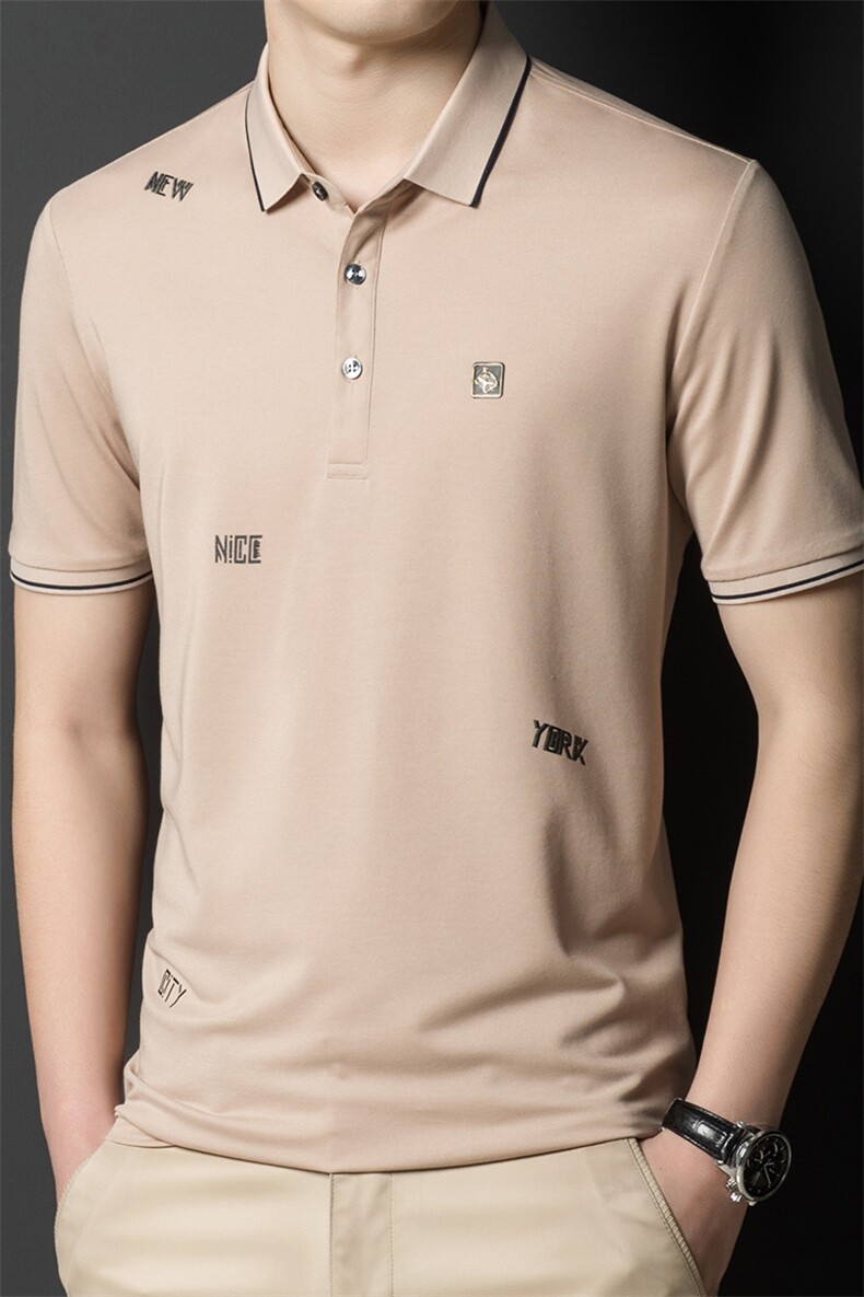 夏季新款男士翻领短袖t恤中年有领男装上衣服休闲POLO衫，男装T恤，电商B212（原钱塘6029）