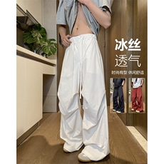 2025夏季新款美式冰丝伞兵裤宽松休闲裤B315-K25757-特p35控68，男装休闲裤，电商B315