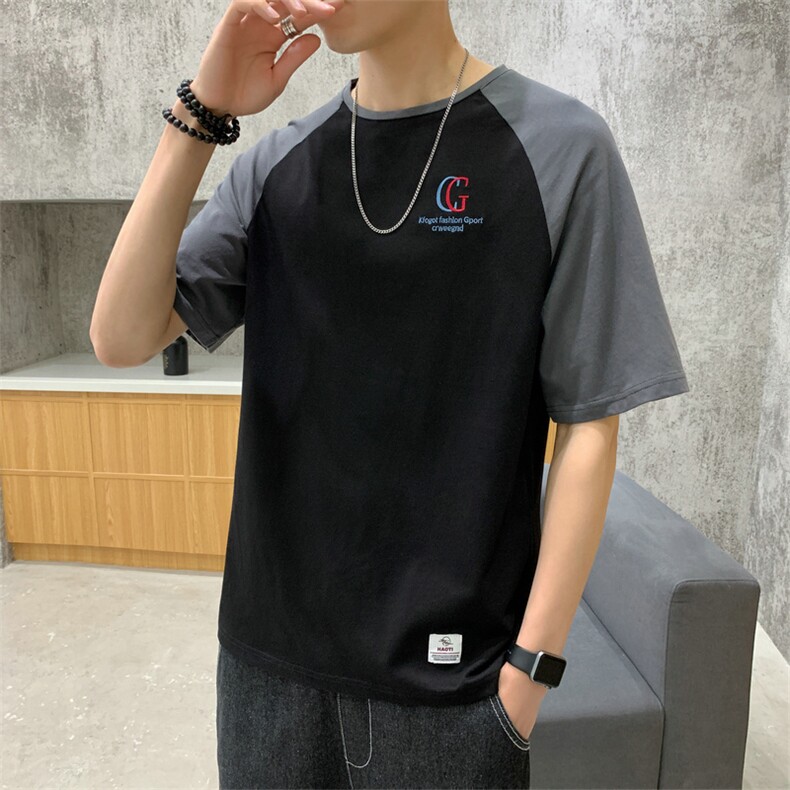 男士纯棉短袖T恤夏季韩版潮流半袖体恤新款潮牌DS732TP25，男装T恤，电商A102