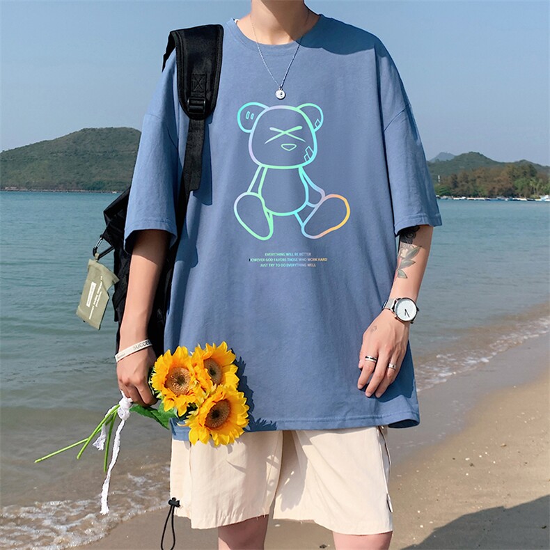 DX17139-P20纯棉短袖t恤男大码半袖打底衫宽松体恤衫港风，男装T恤，电商A040