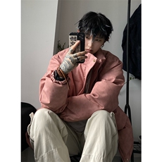 现货）档口图美拉德复古皮棉衣纯色立领加厚棉袄棉服7383-特P90，男装棉衣，星座1213