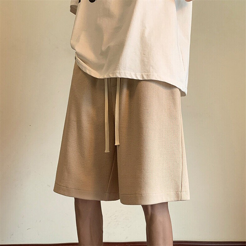 2025夏季新款港风内景大码7色华夫格短裤M-5XLHK23395-特P15，男装休闲裤，电商A022