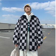 两面穿羽绒棉服外套男冬加厚潮牌格子情侣面包服棉衣袄子JK8012，男装棉衣，星座516A