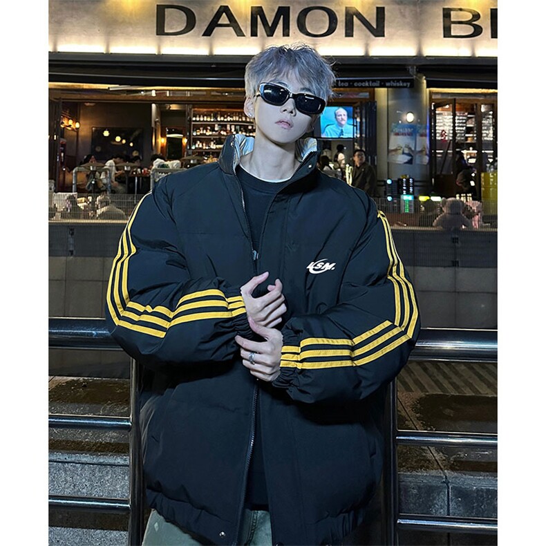 现货假两件格子羽绒棉衣抖音得物二开冬季棉服加厚外套BMY204图片