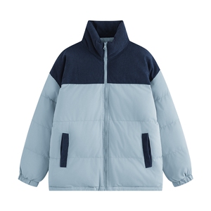 白底平铺时尚拼色面包服宽松休闲立领棉服A247-MY2279 特批60控98图片
