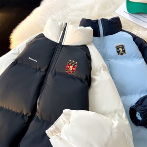 现货 抖音得物可供视频 三防加厚羽绒拼接棉衣外套面包棉服 86616图片