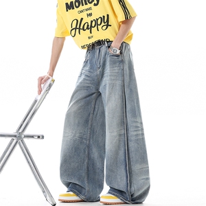 2026新款美式宽松牛仔裤猫须弯刀裤xz906-1-K1301特P53控98,男装牛仔裤,星座906-1（原电商a316-2）