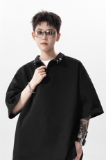 金属扣半拉链翻领polo衫短袖t恤XH113-特p38，男装T恤，电商B367