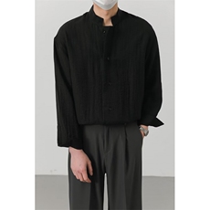 宽松休闲长袖男衬衣新中式薄高级感亚麻春夏秋冬上衣潮流立领衬衫，男装衬衫，星座410-6（原星座1304-1）