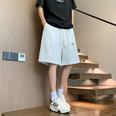 夏季新款美式短裤男潮牌薄款设计感小众宽松大码运动休闲五分裤子，男装牛仔裤，四季星座505