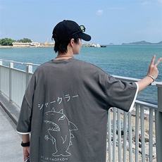 JT55092-P25假两件短袖t恤男大码胖子半袖体恤半截袖港风，男装T恤，电商A040