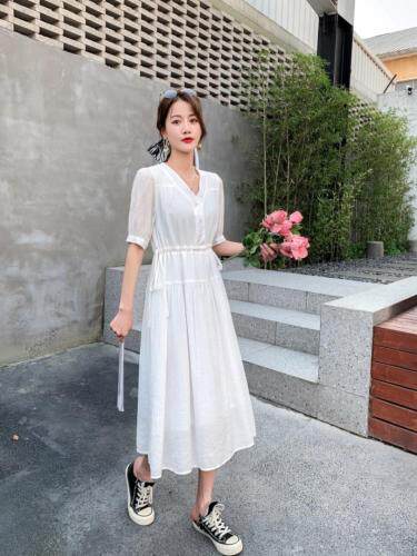 夏季棉麻连衣裙，女装连衣裙，昕叶良品