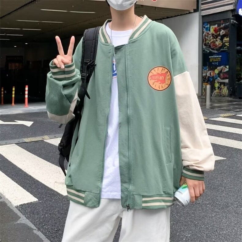 美式复古棒球服男秋季潮牌春秋情侣运动夹克外套W4867-P40,男装夹克,星座512-2