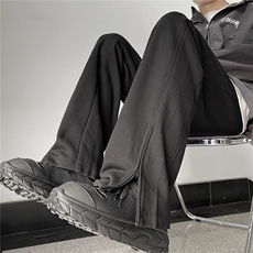 XZ612-K718-P45控68加绒P55秋冬卫裤百搭侧边拉链美式卫裤潮4，男装休闲裤，星座612