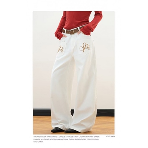 1506-1/K66601/P44个性字母牛仔裤嘻哈ins潮高街潮流痞帅长裤男女图片