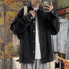 牛仔外套男韩版潮流痞帅衣服炸街工装夹克春秋原宿风外衣J409，男装夹克，星座1116A-1（原606A）