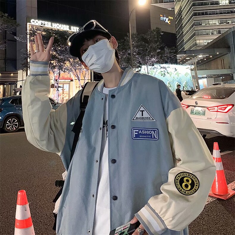 春秋外套男韩版潮流棒球服港风夹克ins潮牌帅气学生褂子J437-P48,男装夹克,星座1008-1
