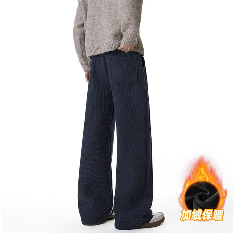 XK60025JR-P45加绒后单袋小弯刀雪尼尔提花休闲裤垂坠肌理感,男装卫衣,电商A178