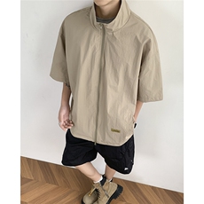 立领夹克工装学生夏季日系短袖男宽松休闲半袖夹克JK23-P38，男装夹克，星座308B-1