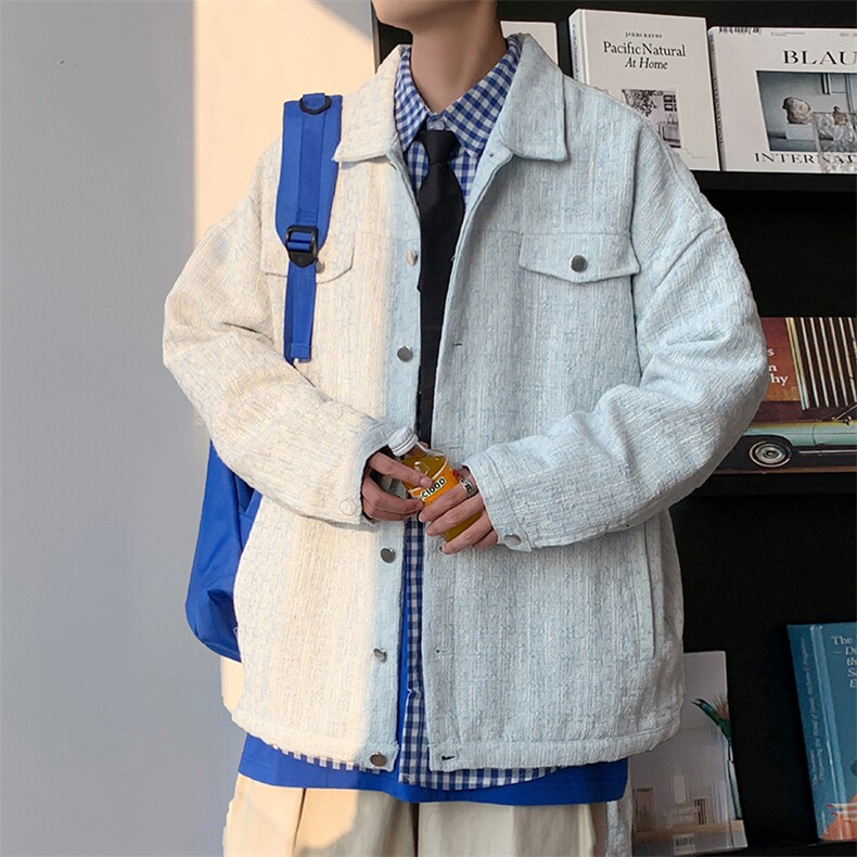 蓝色小香风外套男大码,女装短外套,星座909-2（原星座717-2）