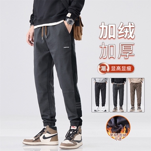 秋冬男条纹束脚工装裤宽松潮牌加绒大码休闲裤子M616-P40/加绒P50图片