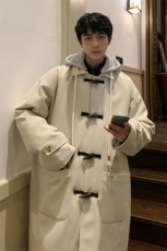 1港风牛角扣加棉呢大衣可拆卸帽大码M-5XL外套男FY8716P138控188，女装短外套，星座226-2