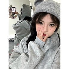 抖音得物高品质秋冬美式高街重磅结构辑明线纹理连帽卫衣外套W111，女装短外套，电商A486-1