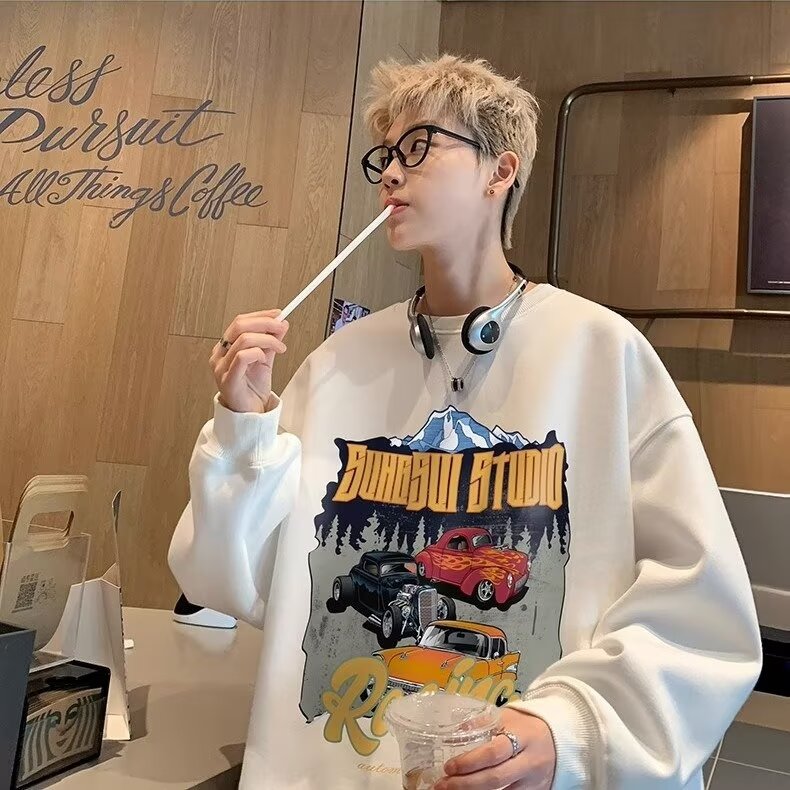 E27P38潮牌男连帽卫衣宽松2024秋冬新款翅膀时髦炸街外套,女装短外套,星座512-6
