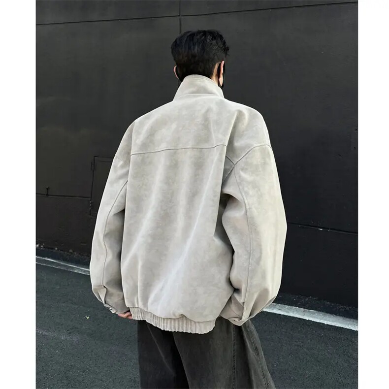 JK61-P86cleanfit美式皮衣外套男春秋款潮牌立领麂皮绒夹克工装,男装皮衣,电商B323A