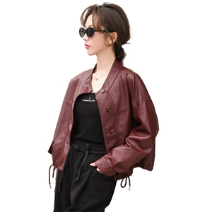 跑量款皮衣外套女工装上衣2024秋新款短款机车服夹克立领机车服潮图片